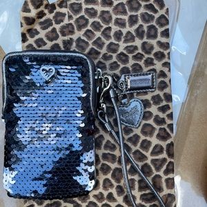 Small sequin coach wristlet